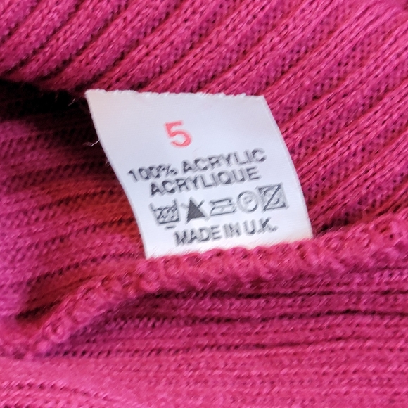 Boohoo Petitete Knitted Rib Roll Jumper Jumper Dress Berry - Picture 4 of 11